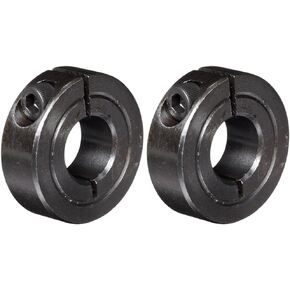 1C-025 Black Oxide Plated Steel One-Piece Clamping Collar, 1/4" Bore Size, 11/16" Outside Diameter, #4-40 x 3/8" Set Screw