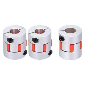 MECCANIXITY Shaft Coupling 14 to 14mm and 12.7 to 12.7mm Bore L35xD30 Flexible Joint for Servo Stepped, 3in 1 Set