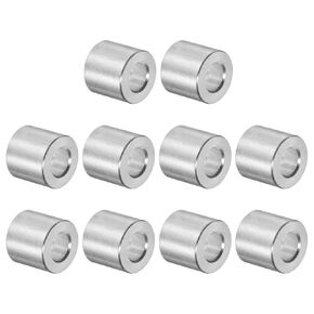 uxcell 10pcs Aluminum Spacer 5mm Bore 10mm OD, 10mm Length Screw Standoff Bushing Plain Finish Round Spacer for M5 Screws Bolts and Rods