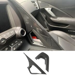 for C7 Corvette Carbon Fiber Central Control Armrest Cover Trim Accessories for 2014-2019 Chevrolet Corvette C7