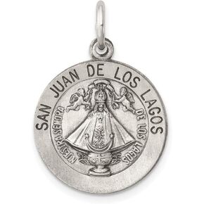 Charm Pendant White Sterling Silver 26 mm 16 Antiqued San Juan Los Lagos Medal