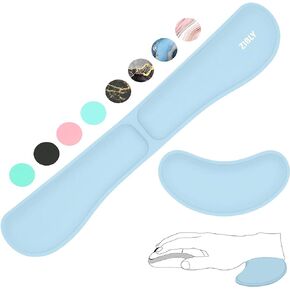 Zibly Ergonomic Gel Keyboard Wrist Rest & Mousepad Rests for Computer, Silky Memory Foam for Typing, Laptop Keyboard and Mouse Desk Pads Support Hand and Arm, 2 Piece Pad for Office and Travel