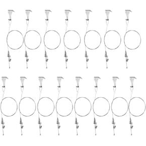 Homaisson 15 PCS Picture Rail Hanging System,3ft (1 m) Length,66lb (30 kg) Max Load,Gallery Hanging System,Adjustable Picture Rail Hook,Stainless Steel Picture Rail Hanging Kit