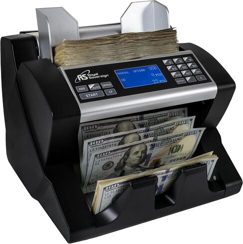 عداد فواتير عالي السرعة من Royal Sovereign USD مع عد القيمة والحد الأقصى من الأمان، كشف التزييف بالأشعة فوق البنفسجية/MG/IR/DD، عداد النقود كبير الحجم (RBC-ED350) in Kuwait