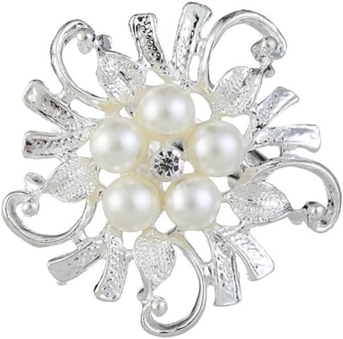 Fashion Pearl Floral Brooch Pin for Women Girls Wedding Party Banquet Bridal Jewelry in Kuwait