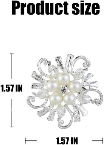 Fashion Pearl Floral Brooch Pin for Women Girls Wedding Party Banquet Bridal Jewelry in Kuwait