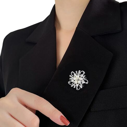 Fashion Pearl Floral Brooch Pin for Women Girls Wedding Party Banquet Bridal Jewelry in Kuwait