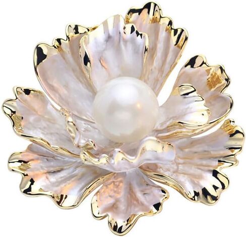 Fashion Pearl Floral Brooch Pin for Women Girls Wedding Party Banquet Bridal Jewelry in Kuwait