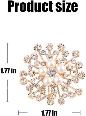 Fashion Pearl Floral Brooch Pin for Women Girls Wedding Party Banquet Bridal Jewelry in Kuwait