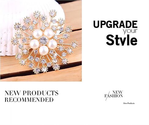 Fashion Pearl Floral Brooch Pin for Women Girls Wedding Party Banquet Bridal Jewelry in Kuwait