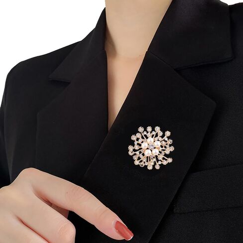 Fashion Pearl Floral Brooch Pin for Women Girls Wedding Party Banquet Bridal Jewelry in Kuwait