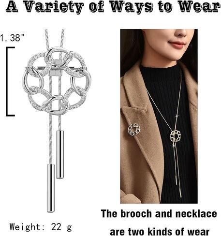 Good Luck Polished Celtic Knot Round Brooch Pendant Necklace Rhinestone Brooches Jewelry for Women Girls Gift in Saudi Arabia