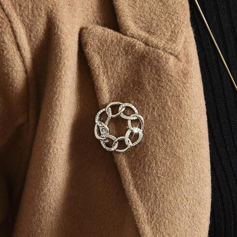 Good Luck Polished Celtic Knot Round Brooch Pendant Necklace Rhinestone Brooches Jewelry for Women Girls Gift in Saudi Arabia