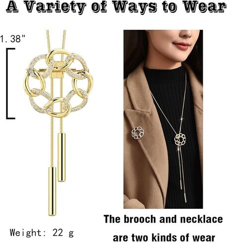 حظا سعيدا مصقول عقدة سلتيك جولة بروش قلادة قلادة حجر الراين دبابيس مجوهرات للنساء الفتيات هدية in Kuwait