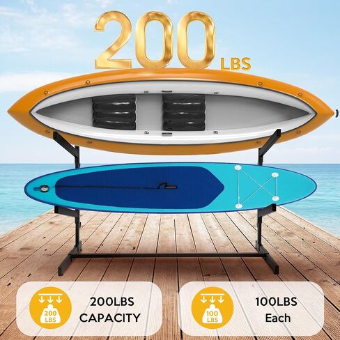 Kayak Storage Rack, Heavy Duty Freestanding Kayak Stand for 2 Kayaks, SUPs, Canoe and Paddleboard Kayak Rack for Indoor & Outdoor Use in Saudi Arabia