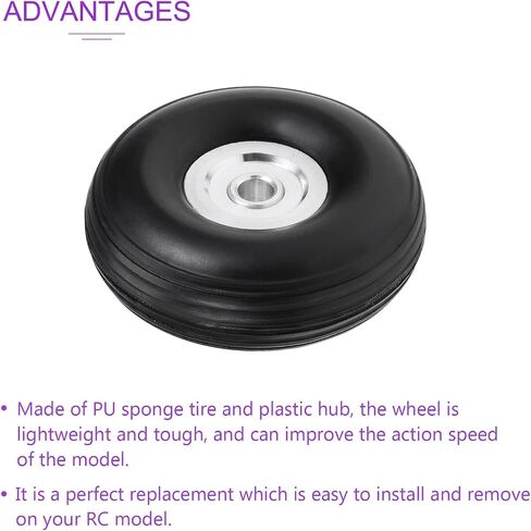DMiotech 1.5 Inch PU Sponge Wheels RC Airplane Tire with Hub for RC Car Model Ship DIY Project in Saudi Arabia