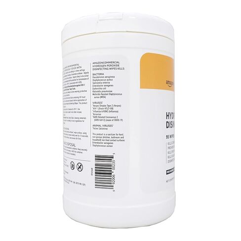 مناديل مطهرة ببيروكسيد الهيدروجين التجارية من أمازون، غير معطرة، عدد 570 (6 عبوات من 95 منديلًا) in Kuwait