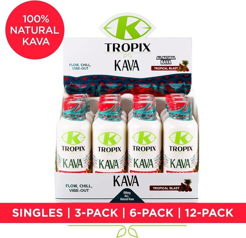 Kava Shot Tropical Blast - مشروب الكافا - مكمل مستخلص جذر الكافا - مشروبات بديلة للكحول - عبوة واحدة in Saudi Arabia