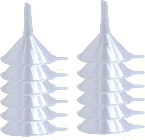 12 عبوة من قمع صغير مقاس 2.16 بوصة لملء الزجاجات الصغيرة وزجاجات المختبر والزيوت العطرية والعطور وفن الرمل وقمع بلاستيكي للمطبخ in Kuwait