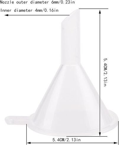 12 عبوة من قمع صغير مقاس 2.16 بوصة لملء الزجاجات الصغيرة وزجاجات المختبر والزيوت العطرية والعطور وفن الرمل وقمع بلاستيكي للمطبخ in Kuwait