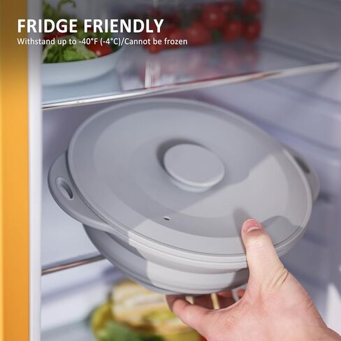 مجموعة أوعية قابلة للطي بسعة 64 أونصة، وعاء سلطة قابل للطي، وعاء قابل للطي مع غطاء من السيليكون، وعاء قابل للطي للتخييم (رمادي) in Kuwait