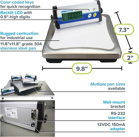 Adam Equipment CPWplus 200W Wheeled Floor Scale, 440lb/200kg Capacity, 0.1lb/50g Readability in Saudi Arabia