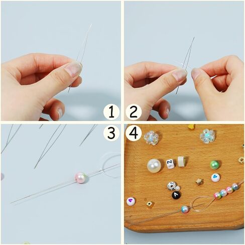 28 Pieces 7 Sizes Beading Needles Big Eye Beading Needles Seed Beads Needles Large Eye Beading Needles for Beading Jewelry Making in Saudi Arabia