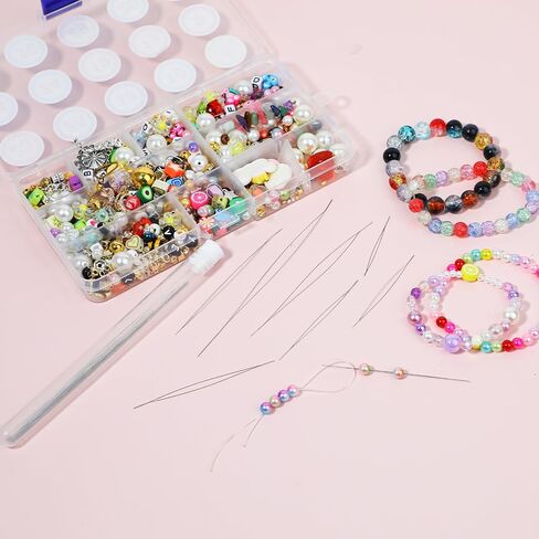 28 Pieces 7 Sizes Beading Needles Big Eye Beading Needles Seed Beads Needles Large Eye Beading Needles for Beading Jewelry Making in Saudi Arabia