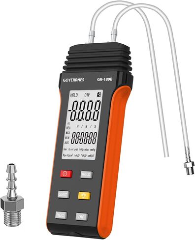 مقياس الضغط HVAC، جهاز اختبار ضغط الغاز ±206 كيلو باسكال/30 رطل لكل بوصة مربعة، مقياس ضغط الهواء الاحترافي، مقياس الضغط التفاضلي ثنائي المنفذ المحمول in Kuwait