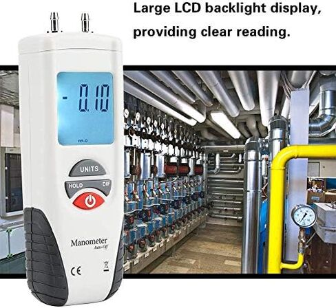 Digital Manometer HT-1890 Dual Port LCD Display Backlight Air Pressure Meter Differential Gauge Gas Pressure Tester with Storage Case 10Psi Max. Pressure in Saudi Arabia