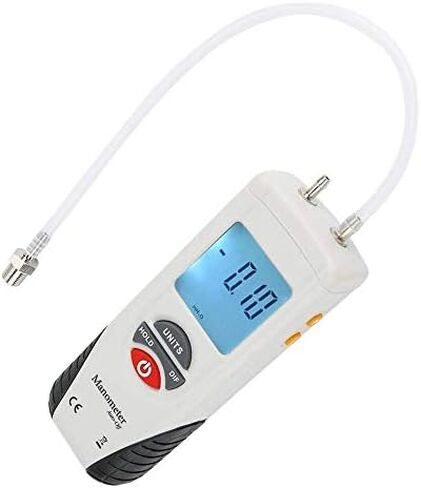 Digital Manometer HT-1890 Dual Port LCD Display Backlight Air Pressure Meter Differential Gauge Gas Pressure Tester with Storage Case 10Psi Max. Pressure in Saudi Arabia