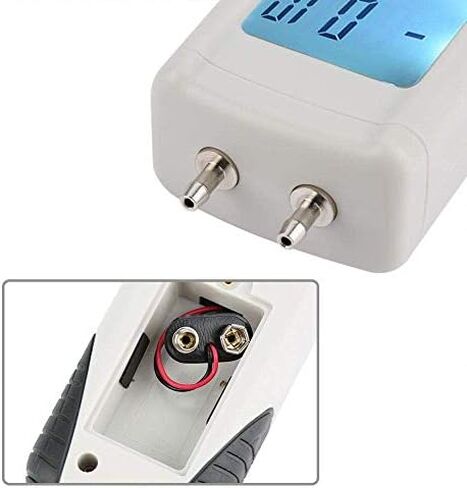 Digital Manometer HT-1890 Dual Port LCD Display Backlight Air Pressure Meter Differential Gauge Gas Pressure Tester with Storage Case 10Psi Max. Pressure in Saudi Arabia