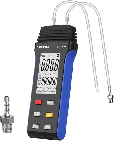 جهاز قياس ضغط الغاز HVAC، مقياس ضغط الهواء ثنائي المنفذ مع مجموعة خرطوم لقياس الضغط الثابت وضغط الغاز التفاضلي لعمود مياه الفرن in Kuwait
