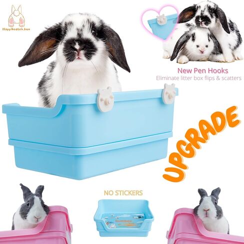 Bumbox Large Rabbit Litter Box w/Plastic Grid & Dump Tray-Bunny Poop Tray Safe for Bunny Feet Pet Bunny Supplies- Rabbit Cage Accessories for Training Corner Bunny Litter Pan (Cream) in Saudi Arabia