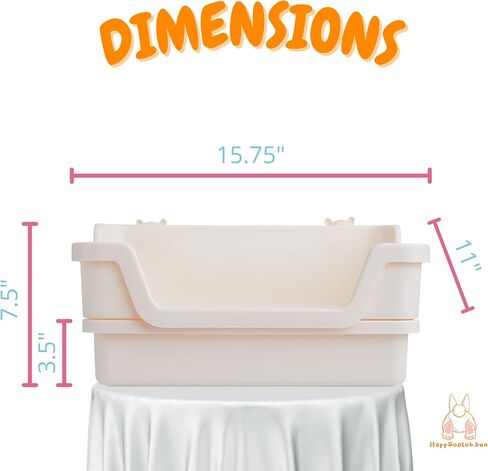 Bumbox Large Rabbit Litter Box w/Plastic Grid & Dump Tray-Bunny Poop Tray Safe for Bunny Feet Pet Bunny Supplies- Rabbit Cage Accessories for Training Corner Bunny Litter Pan (Cream) in Saudi Arabia