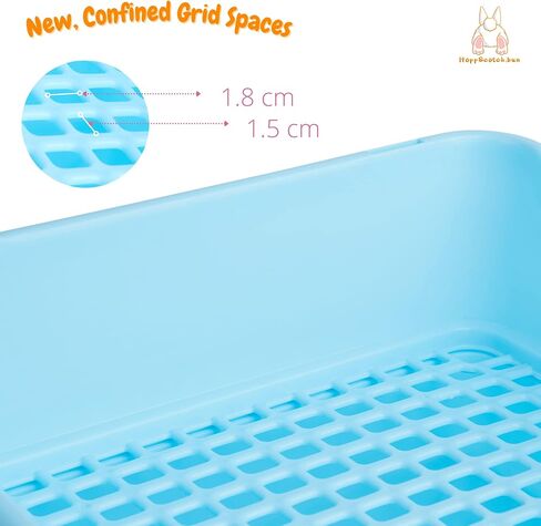 Bumbox Large Rabbit Litter Box w/Plastic Grid & Dump Tray-Bunny Poop Tray Safe for Bunny Feet Pet Bunny Supplies- Rabbit Cage Accessories for Training Corner Bunny Litter Pan (Cream) in Saudi Arabia