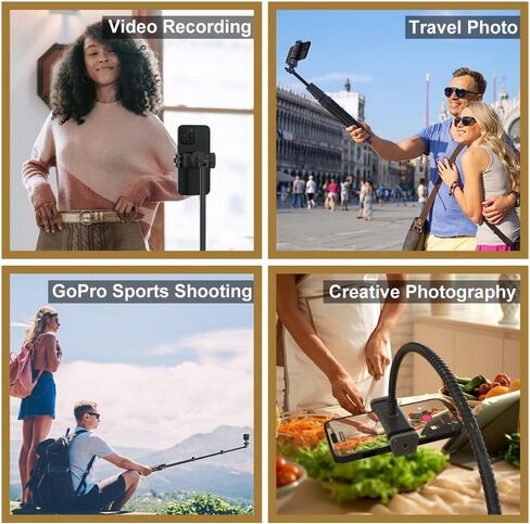 Eicaus 88'' Flexible Cell Phone Tripod with 14.95'' Gooseneck, Phone Mount and Remote, Overhead Tall Phone Stand＆Selfie Stick for Video Recording, Compatible with iPhone Android, Camera in Saudi Arabia