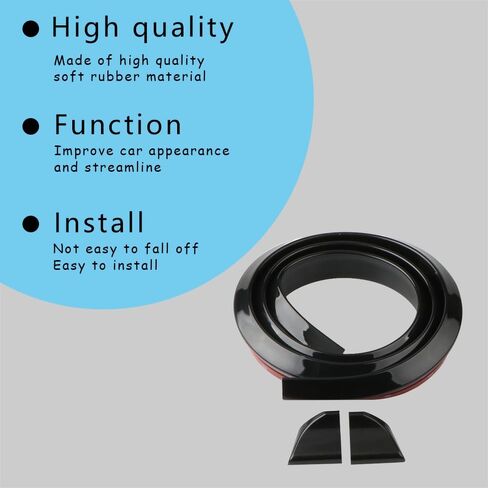 Spoilers for Cars, Car Trunk Spoiler Lip Kit, 4.9Ft Anti-Scratch Abrasion Auto Rear Wing Decor Strip, Universal Punch-Free Rubber Trunk Spoiler Lip, Car Exterior Accessories for Tailgate Roof Bumper in Saudi Arabia