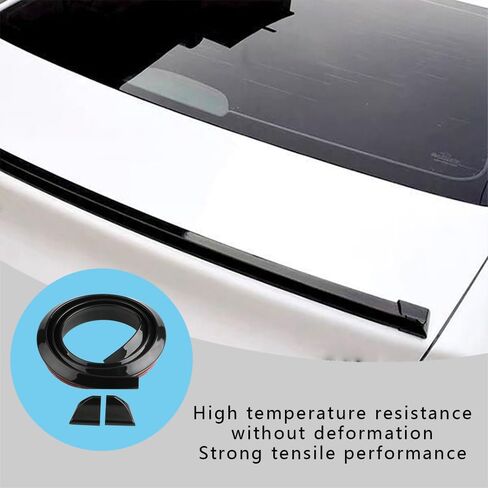 Spoilers for Cars, Car Trunk Spoiler Lip Kit, 4.9Ft Anti-Scratch Abrasion Auto Rear Wing Decor Strip, Universal Punch-Free Rubber Trunk Spoiler Lip, Car Exterior Accessories for Tailgate Roof Bumper in Saudi Arabia