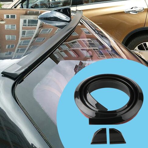 Spoilers for Cars, Car Trunk Spoiler Lip Kit, 4.9Ft Anti-Scratch Abrasion Auto Rear Wing Decor Strip, Universal Punch-Free Rubber Trunk Spoiler Lip, Car Exterior Accessories for Tailgate Roof Bumper in Saudi Arabia