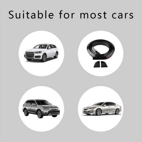 Spoilers for Cars, Car Trunk Spoiler Lip Kit, 4.9Ft Anti-Scratch Abrasion Auto Rear Wing Decor Strip, Universal Punch-Free Rubber Trunk Spoiler Lip, Car Exterior Accessories for Tailgate Roof Bumper in Saudi Arabia