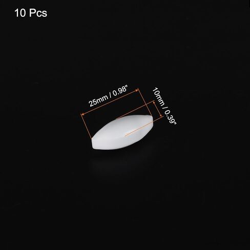 MECCANIXITY Magnetic Stirrer Mixer Stir Bar Rod 25mm(1") x10mm Olive Shape PTFE Coating Magnet White for Laboratory 10Pcs in Saudi Arabia