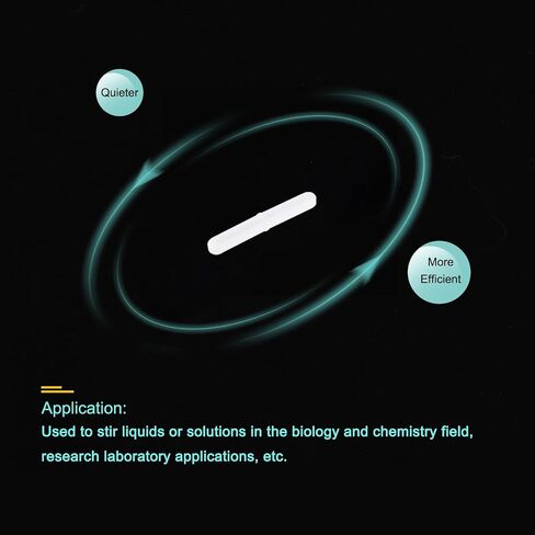 MECCANIXITY محرك مغناطيسي خلاط قضيب تحريك 50 مم (1.97 بوصة) × 9 مم مع شكل دائري PTFE طلاء مغناطيس أبيض للمختبر 2 قطعة in Saudi Arabia