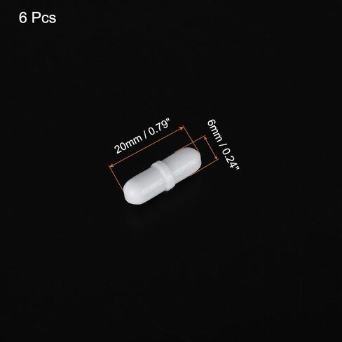 MECCANIXITY Magnetic Stirrer Mixer Stir Bar Rod 20mm(0.79") x6mm with Ring Shape PTFE Coating Magnet White for Laboratory 6Pcs in Saudi Arabia
