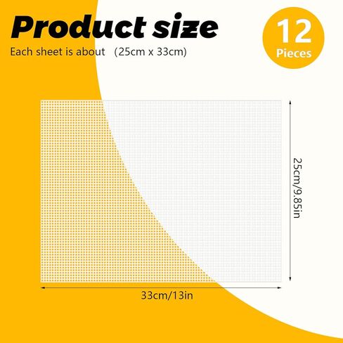 12 Pieces Mesh Plastic Canvas Sheets, 13x9.85inch Plastic Canvas for Embroidery Crafting, Cross Stitching, Making Jewelry Organizer, and Acrylic Yarn Crafting in Kuwait