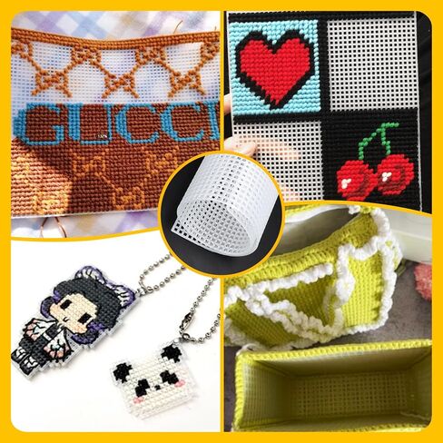 12 Pieces Mesh Plastic Canvas Sheets, 13x9.85inch Plastic Canvas for Embroidery Crafting, Cross Stitching, Making Jewelry Organizer, and Acrylic Yarn Crafting in Kuwait