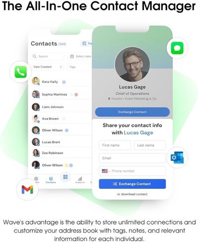 بطاقة عمل رقمية معدنية من Wave - تتضمن بطاقة NFC، وميزة النقر على البطاقة الذكية، ورمز QR ومشاركة جهات الاتصال الإلكترونية (الفولاذ المقاوم للصدأ) in Kuwait