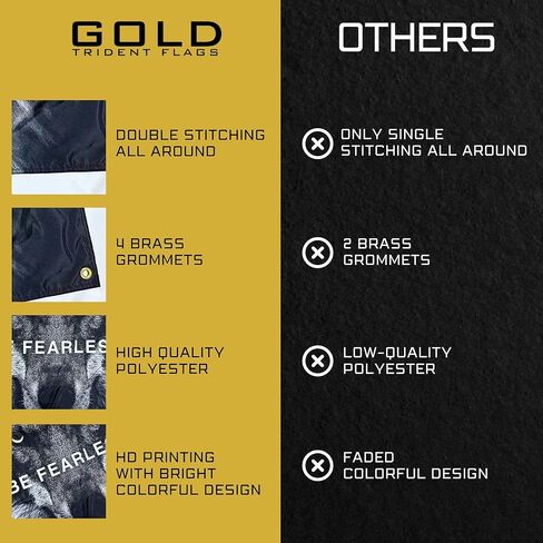 لافتة علم الصالة الرياضية التحفيزية Be Fearless Be Fearless من Gold Trident - ألهم تمرينك بهذه اللافتة - ديكور حائط مثالي للياقة البدنية للصالة الرياضية، والنوم - ابقِ متحفزًا بفن التحفيز الرائع - 3 × 5 أقدام in Kuwait