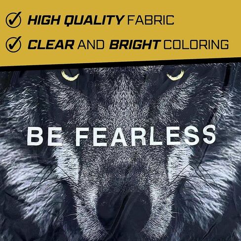 لافتة علم الصالة الرياضية التحفيزية Be Fearless Be Fearless من Gold Trident - ألهم تمرينك بهذه اللافتة - ديكور حائط مثالي للياقة البدنية للصالة الرياضية، والنوم - ابقِ متحفزًا بفن التحفيز الرائع - 3 × 5 أقدام in Kuwait