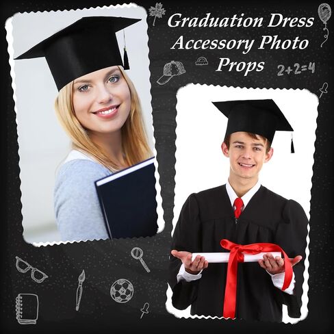 10 Pcs Adult Graduation Cap with Tassel Felt Unisex Grad Hat for Bachelor Master School College Costume Accessory in Saudi Arabia